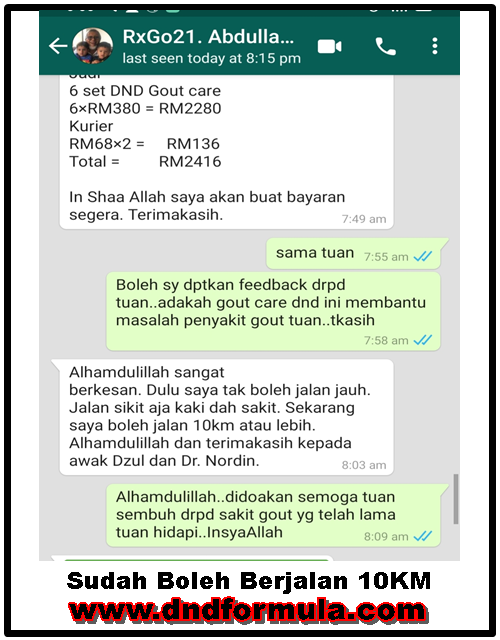 gout-Sudah Boleh Berjalan 10KM