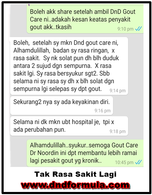 gout-tak rasa sakit lagi